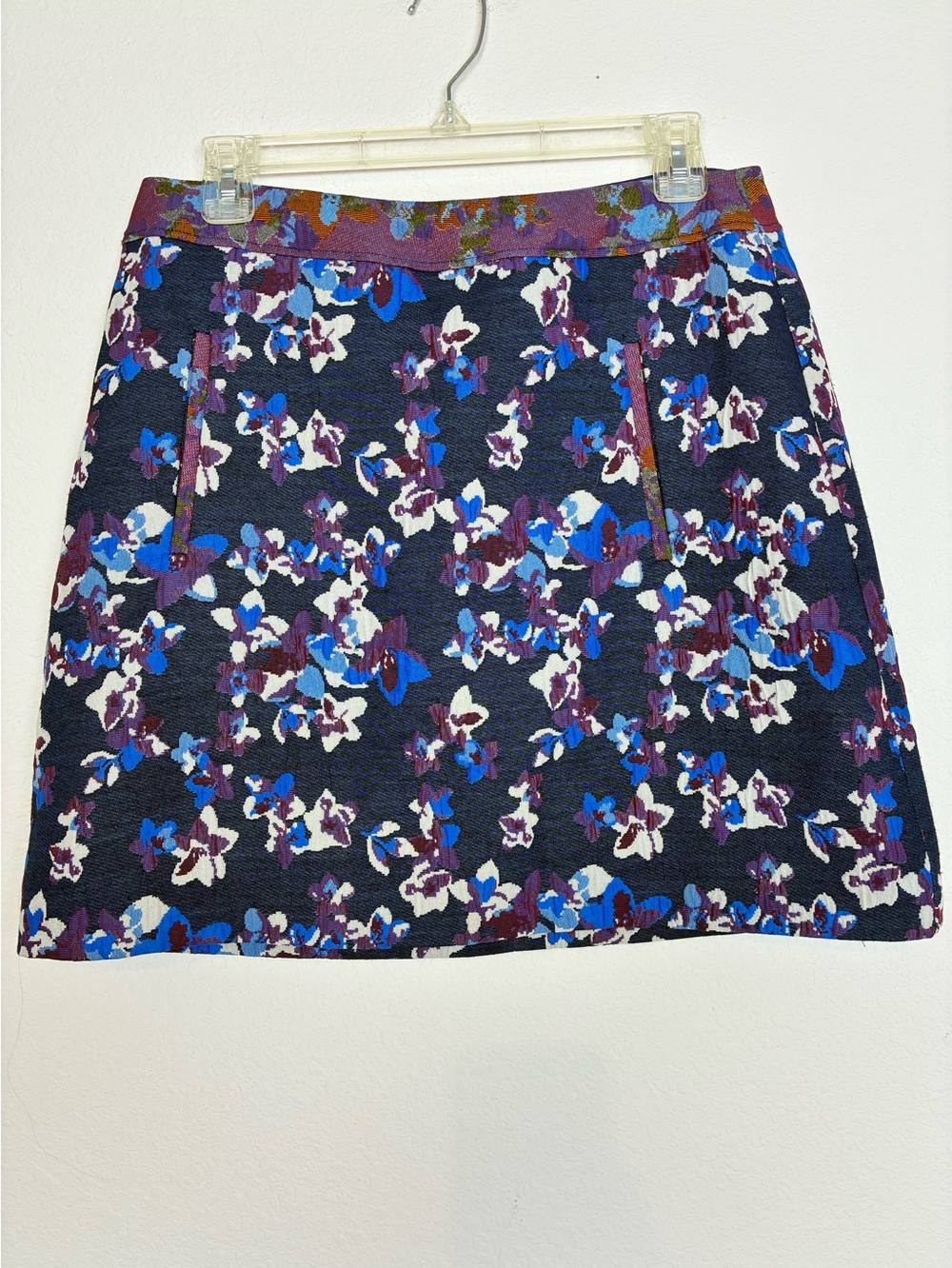 Maeve Stunning Tapestry Floral A-Line Mini Skirt w/pockets